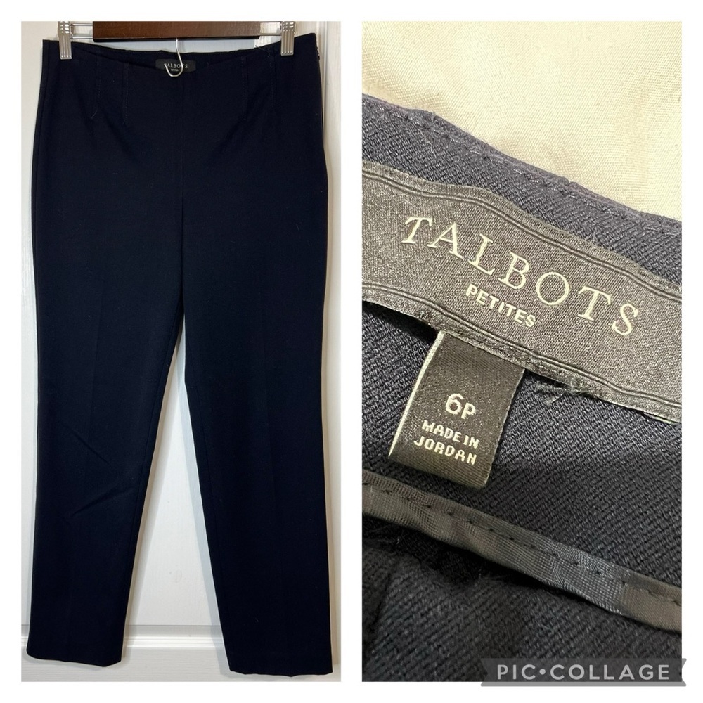 Talbots blue navy trousers pants size 6P